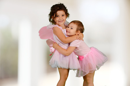 Young girl standing in a nice ballet dressの写真素材