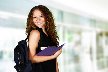 Student going to class at her college