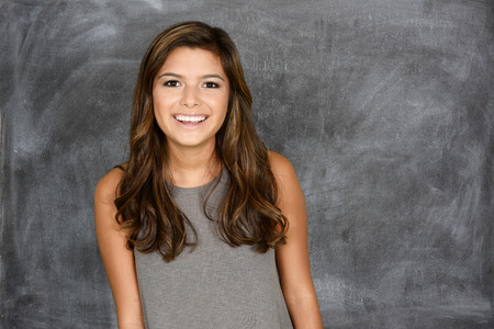 Student going to class at her collegeの写真素材