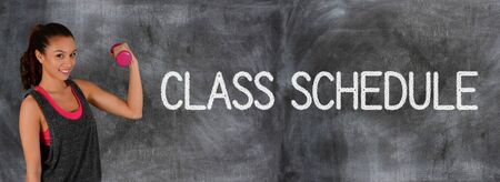 Athlete involved in fitness against a chalkboard