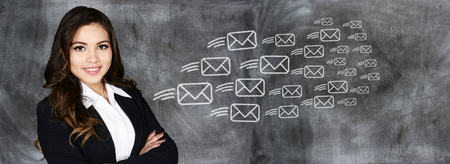 Woman who is doing marketing work for a business