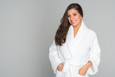 Hispanic woman getting a massage at the spaの写真素材