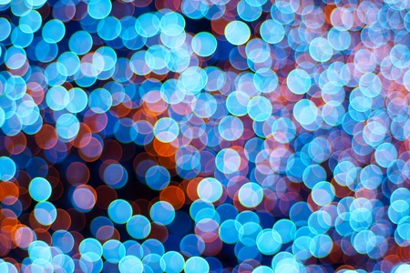 Blue bubbles bokeh from Christmas lightの素材