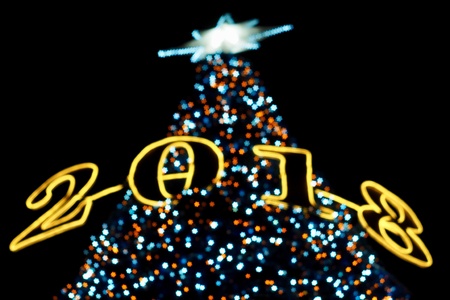 Stars bokeh from Christmas tree lightの素材