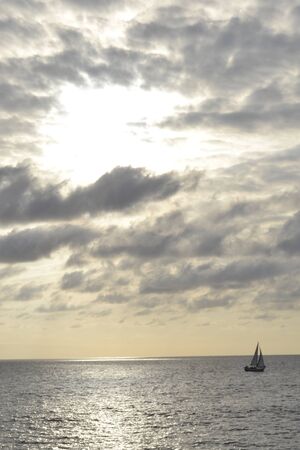 Sailboat photographed from the Venice Beachの写真素材