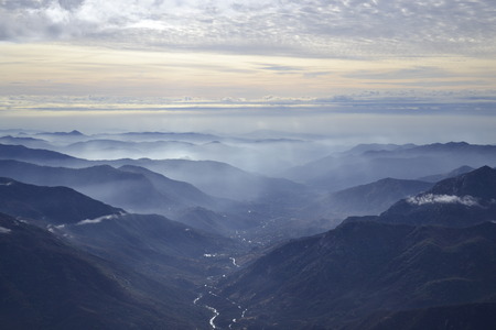 The Moro Rock is the highest point of the Sequoia National Park allowing amazing views of the Sierra Nevadaの写真素材