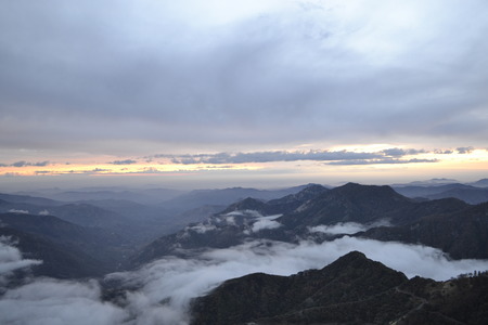 The Moro Rock is the highest point of the Sequoia National Park allowing amazing views of the Sierra Nevadaの写真素材
