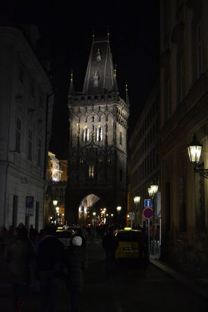 11th century tower located in the heart of Pragueの写真素材