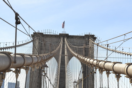 Picture of one of the most emblematic bridges of NYC built in the 1867 over the East Riverの写真素材