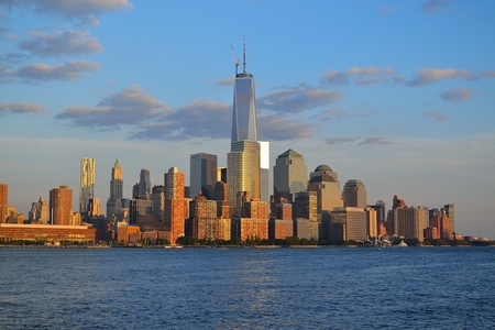 Picture taken from a Ferry in the Hudson riverの写真素材