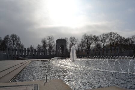 National WWII memorial after a stormの写真素材
