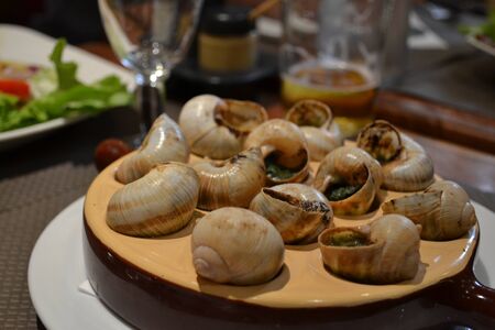 Typical French dish: snailsの写真素材