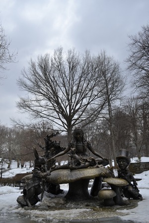 Sculpture of Alice in wonderland built on 1959 by Jose de Creeftの写真素材