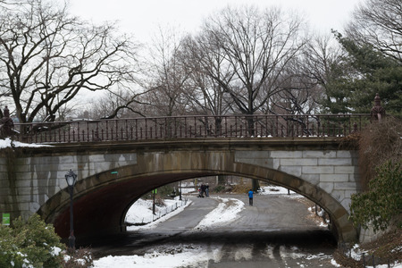 The Winterdale arch was completed in 1862 and is one of the many bridges that you can find in Central parkの写真素材