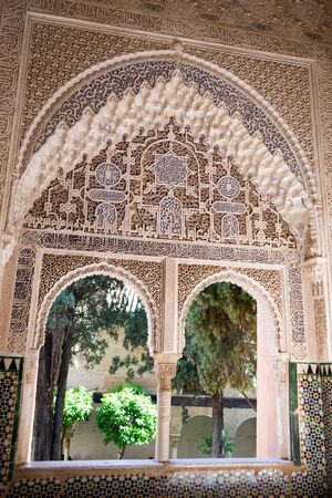 Alhambra palace located in Granada Spain is a master pice of the IslamicMuslim Architecture in Europeのeditorial素材