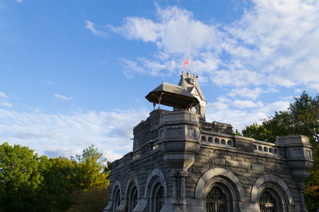 The belvedere castle is located in the heart of Central Park with beautiful views over the parkのeditorial素材