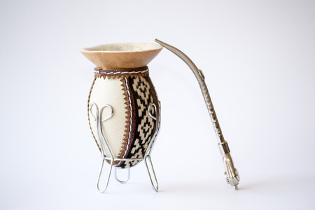 Empty calabash gourd used to drink used in Latin America to drink the caffeinated infusion call mateの写真素材