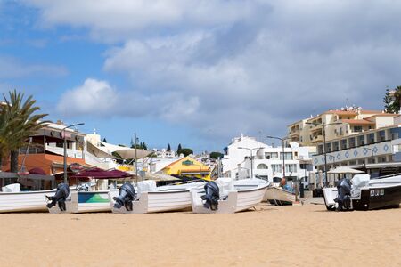 Carvoeiro has changed in the past 50 years from been a fisherman village to a tourist destinationの写真素材