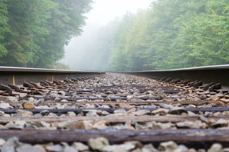 Train track at the Schunemunk mountainの写真素材