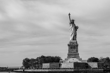 Statue of liberty  (dedicated on October 28, 1886) is one of the most famous icons of the USAの写真素材