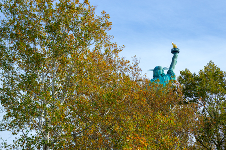 Statue of liberty  (dedicated on October 28, 1886) is one of the most famous icons of the USAの写真素材