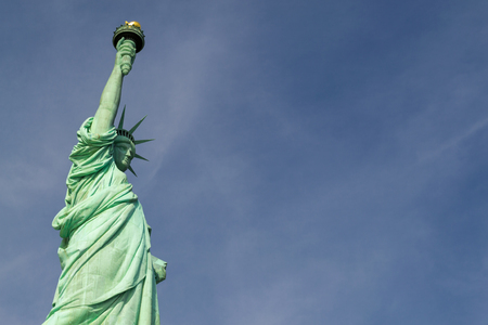 Statue of liberty  (dedicated on October 28, 1886) is one of the most famous icons of the USAの写真素材