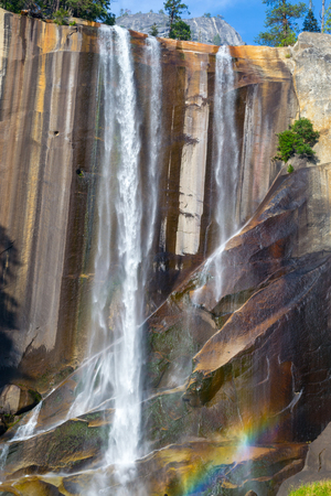Yosemite National Park is famous for its many impressive waterfallsの写真素材