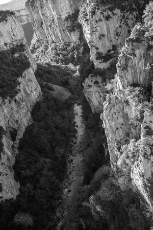 The Foz de Arbayun in Navarra (Spain) was carved by the Salazar Riverの写真素材