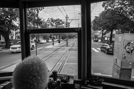 St. Charles streetcar in New Orleans is the oldest working one in the worldの写真素材