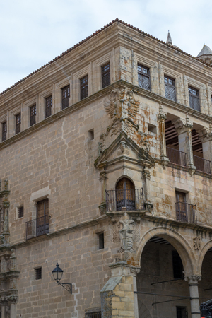 Palace of San Carlos at Plaza Mayor of Trujillo (Spain)のeditorial素材