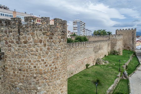 The wall of Plasencia (Spain) were built in 9 months in 1197.のeditorial素材
