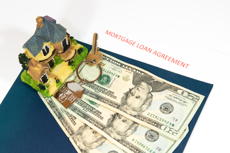 Array of objects displayed to represent the preparation needed before applying for a mortgageの写真素材