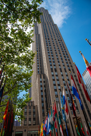 The Rockefeller Center with the Rockefeller plaza in the heart of Manhattanのeditorial素材