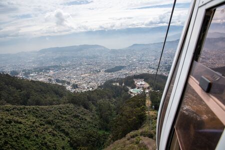 The teleferico of Quito is the highest gondola lift in the worldの写真素材