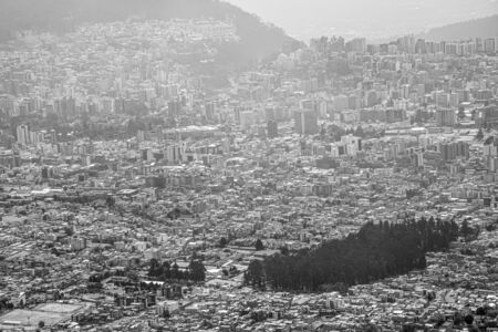 Panorama of Quito from the Ruku Pichinca volcano (15,413 ft)の写真素材