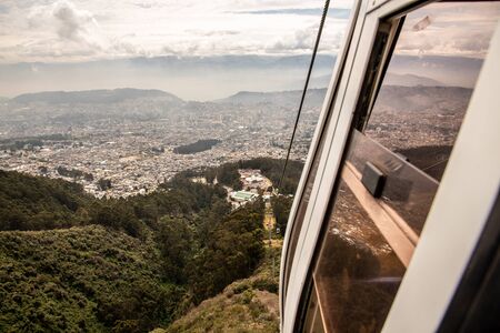 The teleferico of Quito is the highest gondola lift in the worldの写真素材