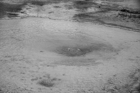 Hot springs in Yellowstone in black and whiteの写真素材