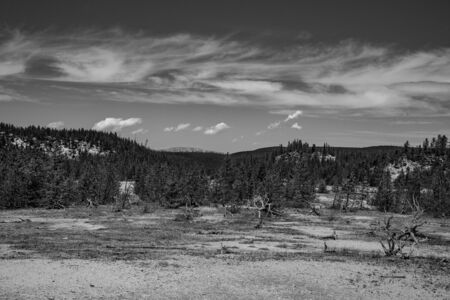 Plain at Norris geyser basin in Yellowstoneの写真素材