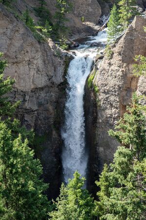 Small waterfall iin Yellowstone National Parkの写真素材