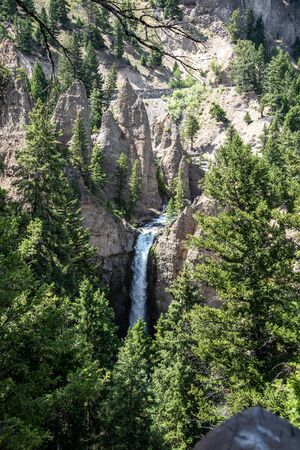 Small waterfall iin Yellowstone National Parkの写真素材