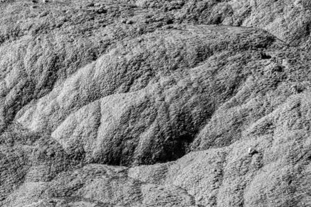 Mineral deposits coming from hot springs at the Mammoth area in Yellowstoneの写真素材
