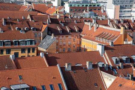 Views of Copenhagen from the top of the Round Towerの写真素材