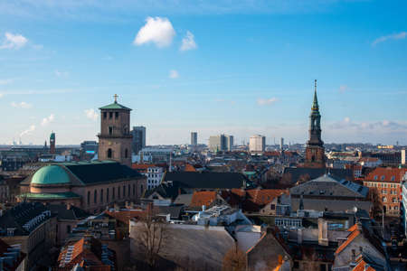 Views of Copenhagen from the top of the Round Towerの写真素材