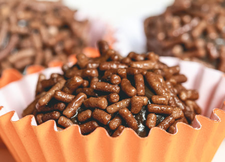 Brigadeiro (Chocolate truffles). Sweets, Brazil, Brazilian food. Typical Brazilian sweet. Most...