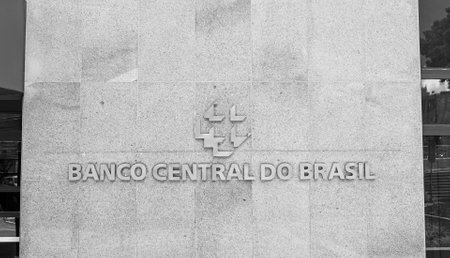 Central Bank of Brazil - BACEN. Building of the central bank of brazil in the center of Brasilia, federal capital. BrasÃ­lia, Federal District - Brazil. January, 03, 2020.のeditorial素材