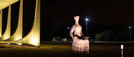 Sculpture of Hanoi at nightの写真素材