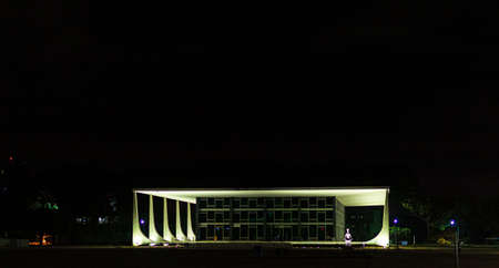 The National Library of Romania at night.の写真素材