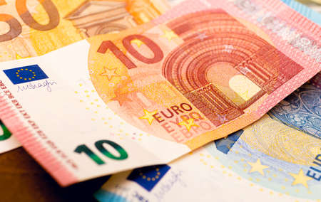 Euro (EUR) banknotes - legal tender of the European Unionの写真素材