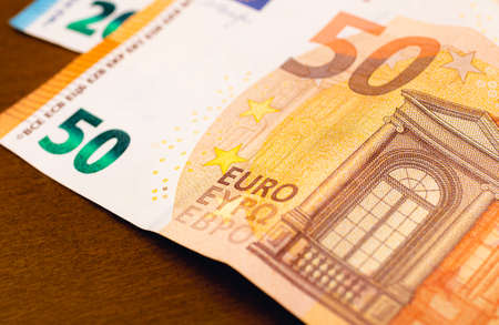 Euro banknotes money (EUR), currency of the European Unionの写真素材