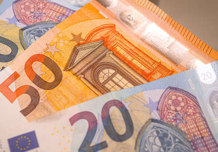 Euro banknotes money (EUR), currency of the European Unionの写真素材